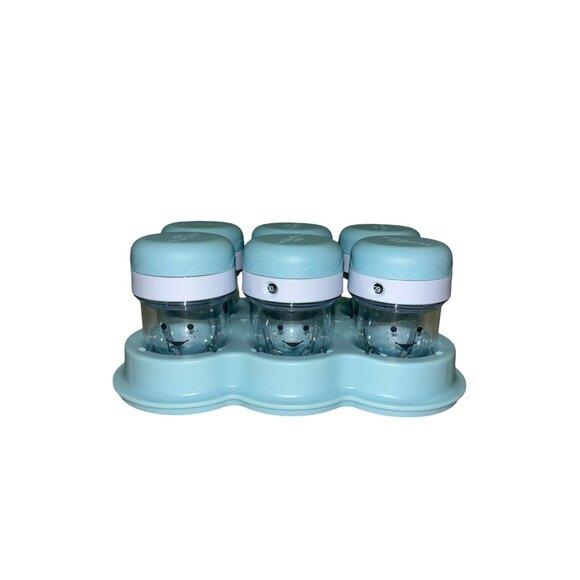 NutriBullet Baby Food Storage Set 6 Cups Date Dial Tray Freezer Safe Used - Picture 1 of 10